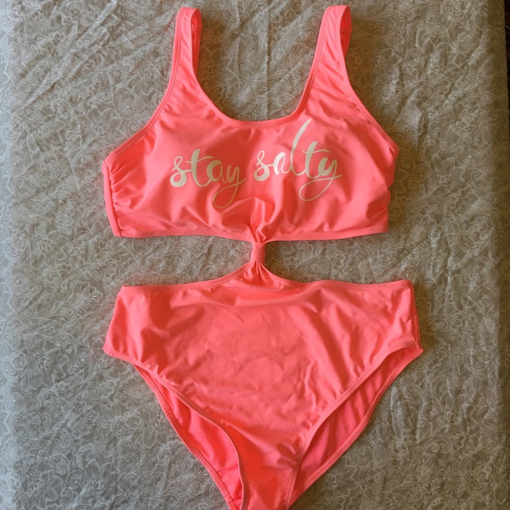 NWT Pink Arizona Stay Salty swimsuit size XL